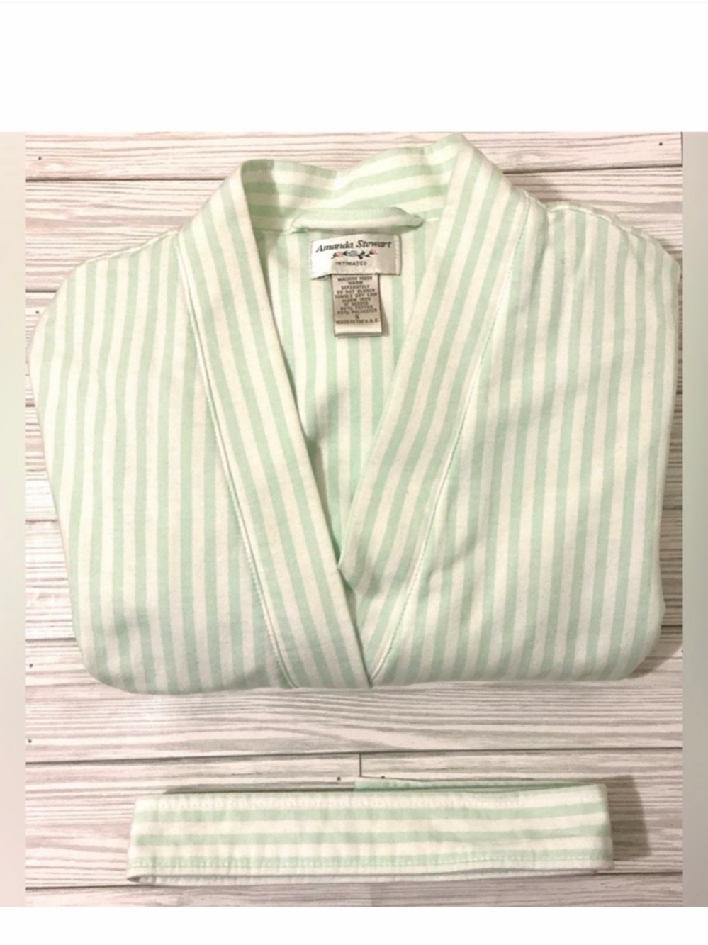 Mint Green Striped Robe
